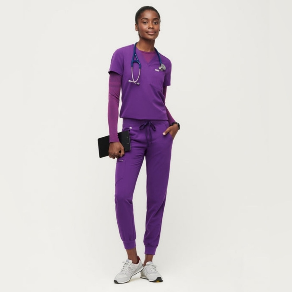 Figs scrubs SET Digital Grape Catarina top Zamora jogger pants SMALL